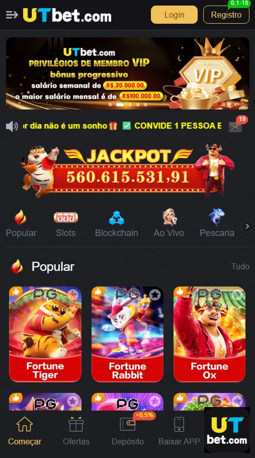 Membro VIP desfrutando de um acesso exclusivo na utbet